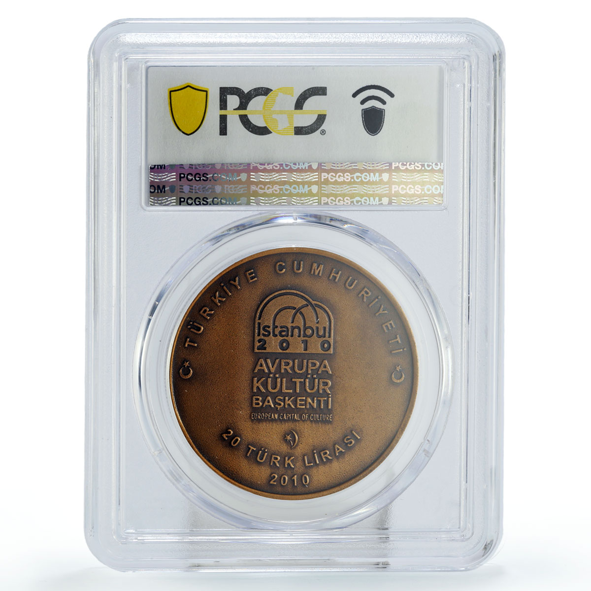 Turkiye 20 lira Culture European Capital Istanbul MS69 PCGS bronze coin 2010