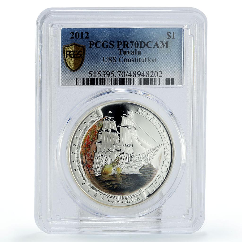 Tuvalu 1 dollar Seafaring Constitution Ship Clipper PR70 PCGS silver coin 2012