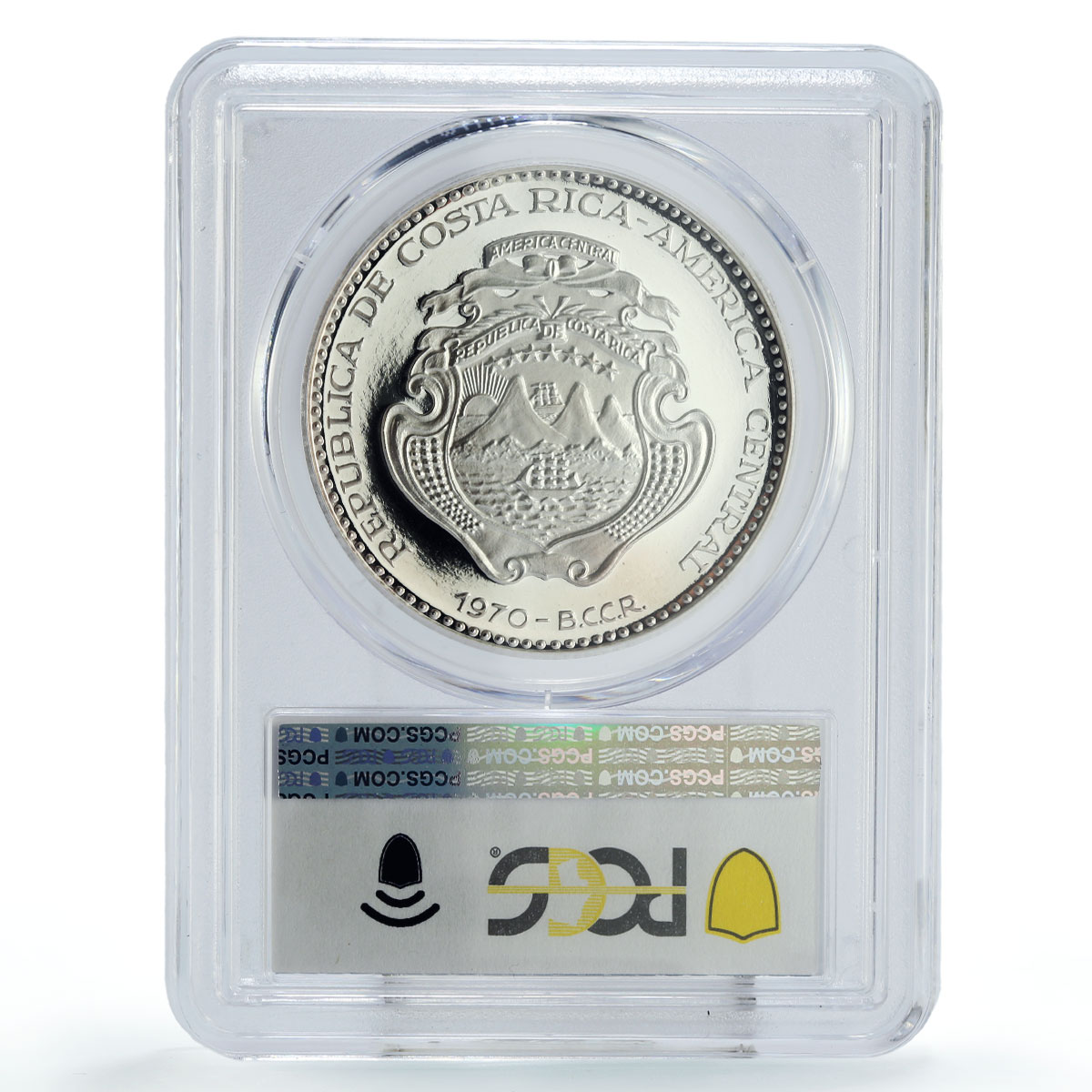 Costa Rica 10 colones Central American Unification Attemp PR69 PCGS Ag coin 1970