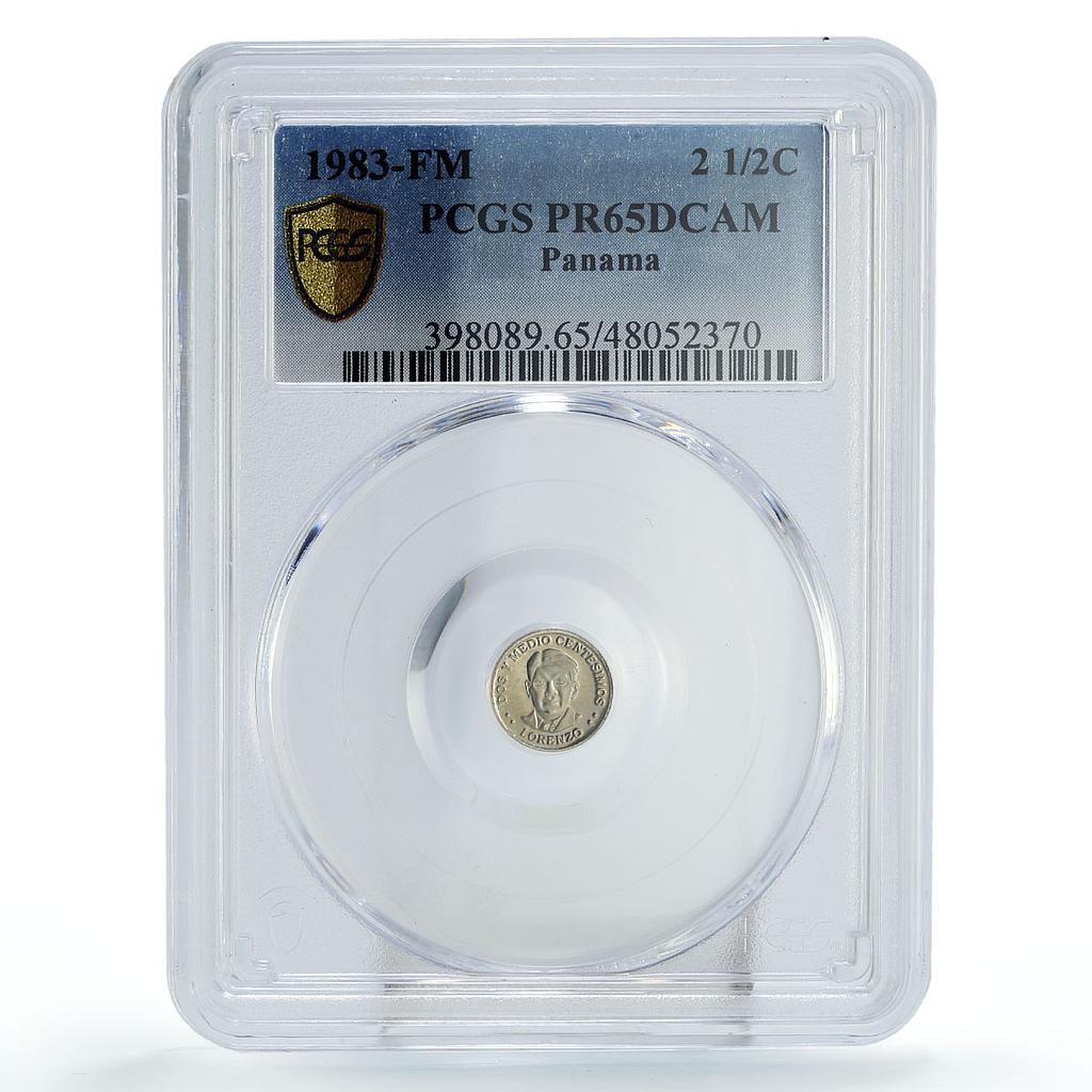 Panama 2 1/2 centesimos Regular Coinage Lorenzo KM-85 PR65 PCGS CuNi coin 1983