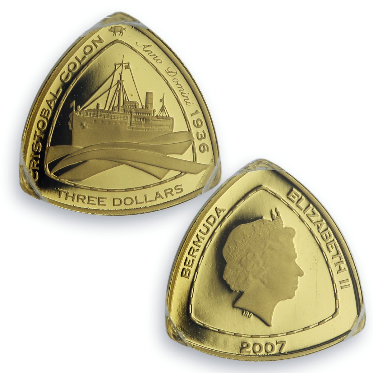Bermuda 3 dollars Shipwrecks Cristobal Colon Steam Ship PR70 PCGS gold coin 2007