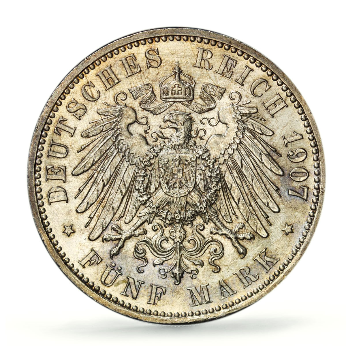 Germany Prussia 5 mark Regular Coinage Wilhelm II MS66 PCGS silver coin 1907