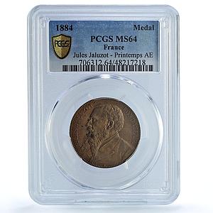 France Jules Jaluzot Printemps AU AE MS64 PCGS bronze token medal coin 1884