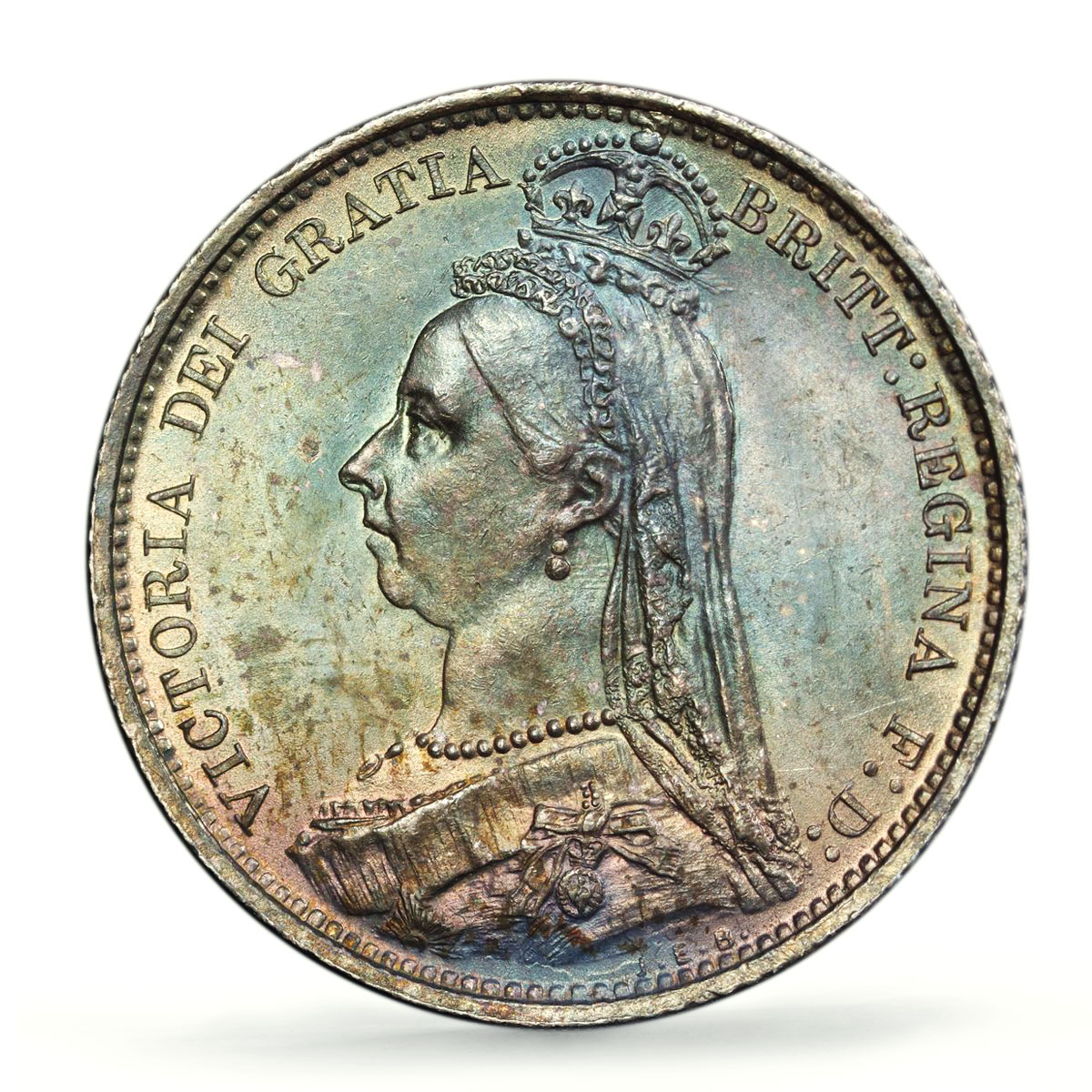 Great Britain 6 pence Regular Coinage Queen Victoria MS64 PCGS silver coin 1887