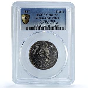 Great Britain 1 florin Regular Coinage Queen Victoria AU PCGS silver coin 1887