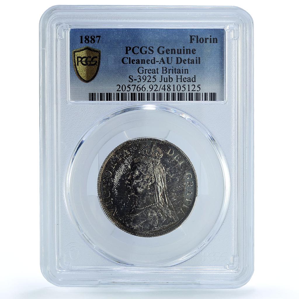 Great Britain 1 florin Regular Coinage Queen Victoria AU PCGS silver coin 1887 Great Britain 1 florin Regular Coinage Queen Victoria AU PCGS silver coin 1887
