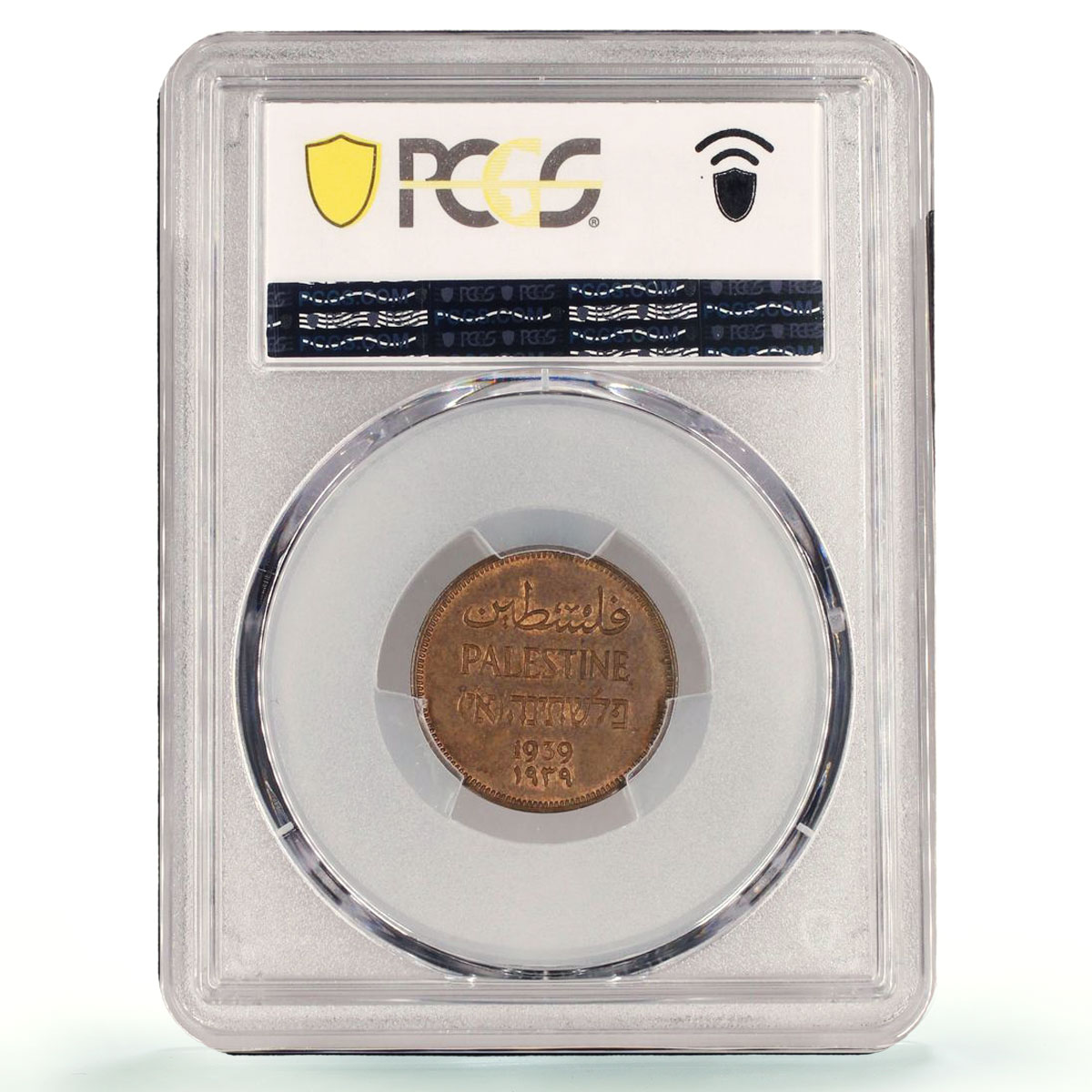 Great Britain Palestine 1 mil Regular Coinage KM-1 MS63 PCGS bronze coin 1939