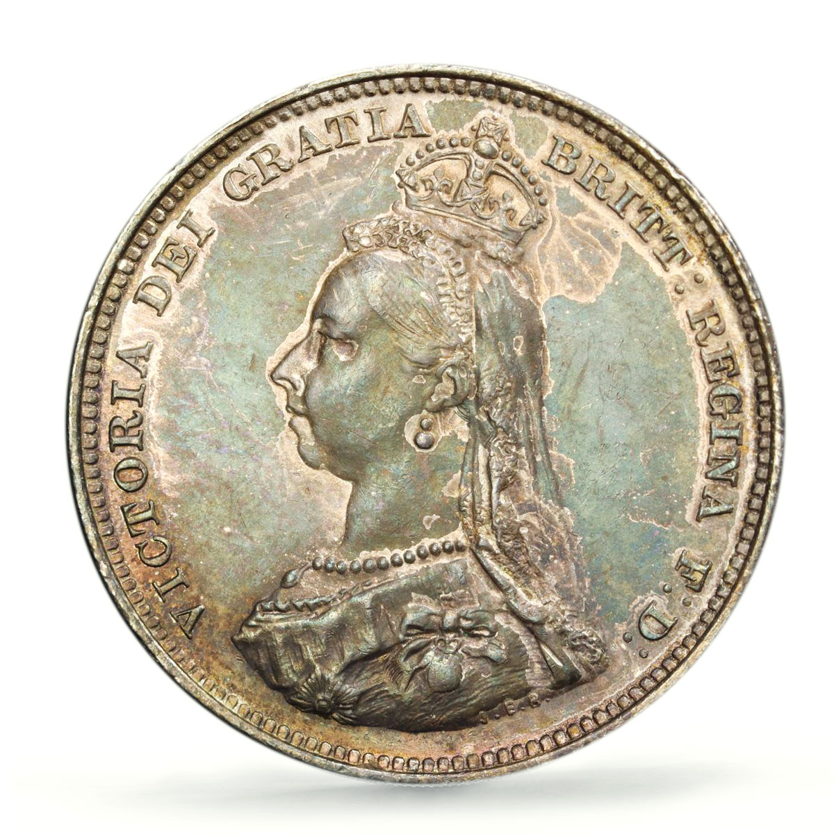 Gr Britain 1 shilling Regular Coinage Queen Victoria MS62 PCGS silver coin 1887