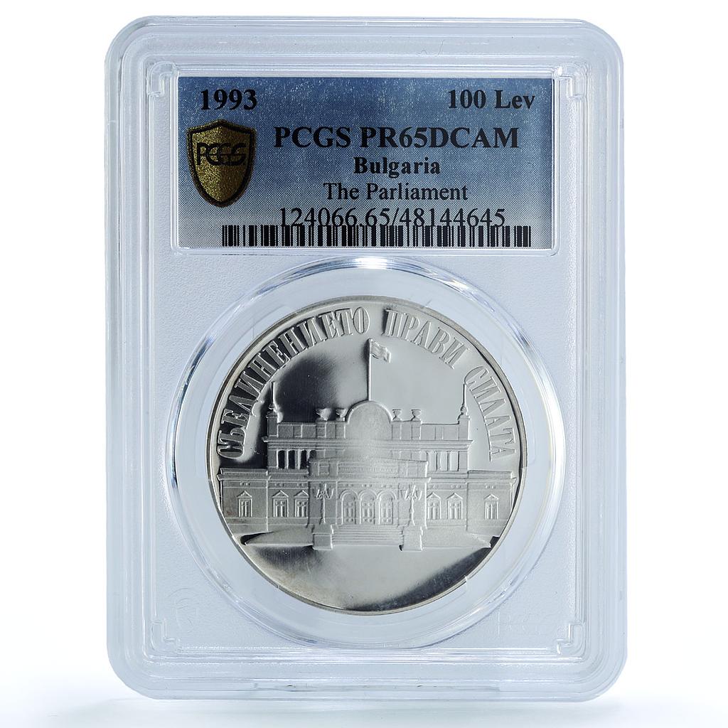 Bulgaria 100 leva Parliament Building Politics KM-231 PR65 PCGS silver coin 1993 Bulgaria 100 leva Parliament Building Politics KM-231 PR65 PCGS silver coin 1993