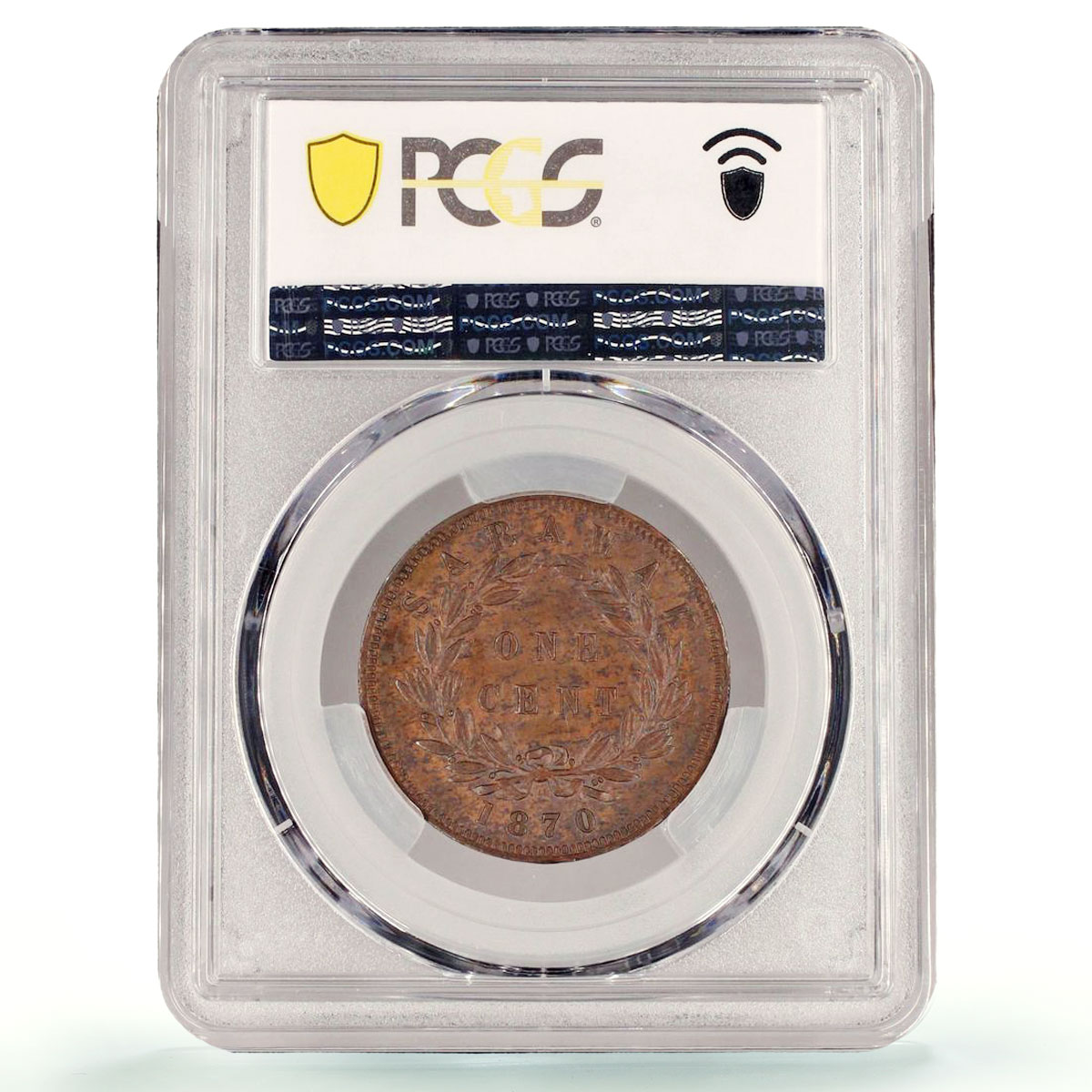 Malaysia Sarawak 1 cent Regular Coinage Rajah Brooke MS63 PCGS copper coin 1870