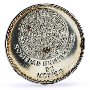 Mexico Numismatic Society Anniversary 4 Reales Obv. silver token medal coin 1962