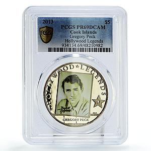 Cook Islands 5 dollars Hollywood Gregory Peck Cinema PR69 PCGS silver coin 2013