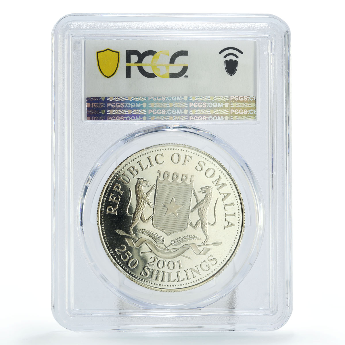 Somalia 250 shillings Queen Victoria Gothic Politics MS65 PCGS silver coin 2001