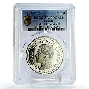 Canada King Edward VIII CROWN PATTERN FM31b PR70 PCGS CuNi medal coin 1936 1984
