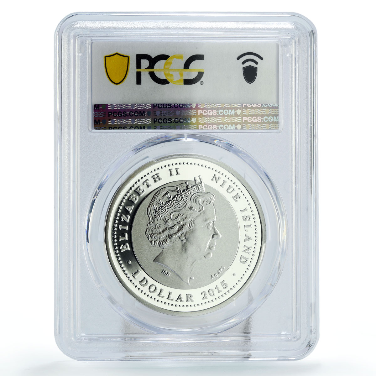 Niue 1 dollar Lunar Calendar Year of the Goat Gilt PR70 PCGS silver coin 2015