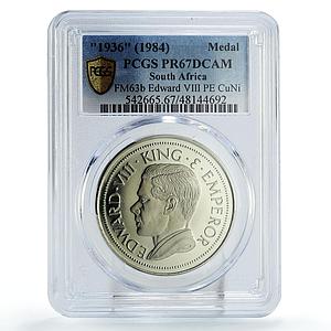 South Africa King Edward VIII CROWN PATTERN PR67 PCGS CuNi medal coin 1936 1984