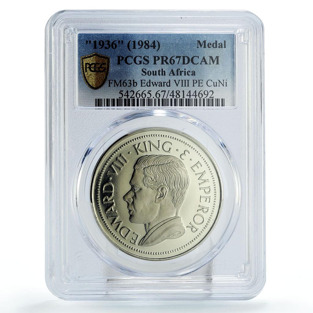 South Africa King Edward VIII CROWN PATTERN PR67 PCGS CuNi medal coin 1936 1984