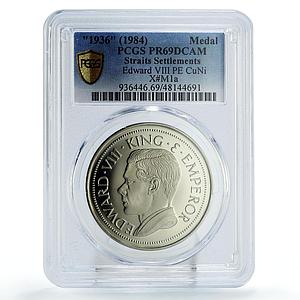 Settlements King Edward VIII CROWN PATTERN PR69 PCGS CuNi medal coin 1936 1984