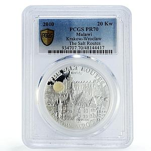 Malawi 20 kwacha Salt Routes Roads Krakow Wroclaw Way PR70 PCGS silver coin 2010