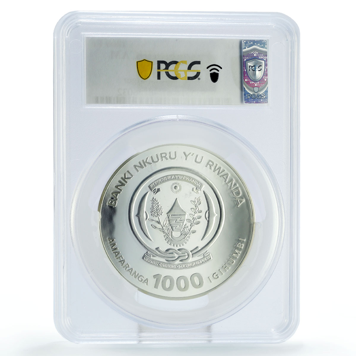 Rwanda 1000 francs Lunar Calendar Year of the Tiger Gilt PR67 PCGS Ag coin 2010