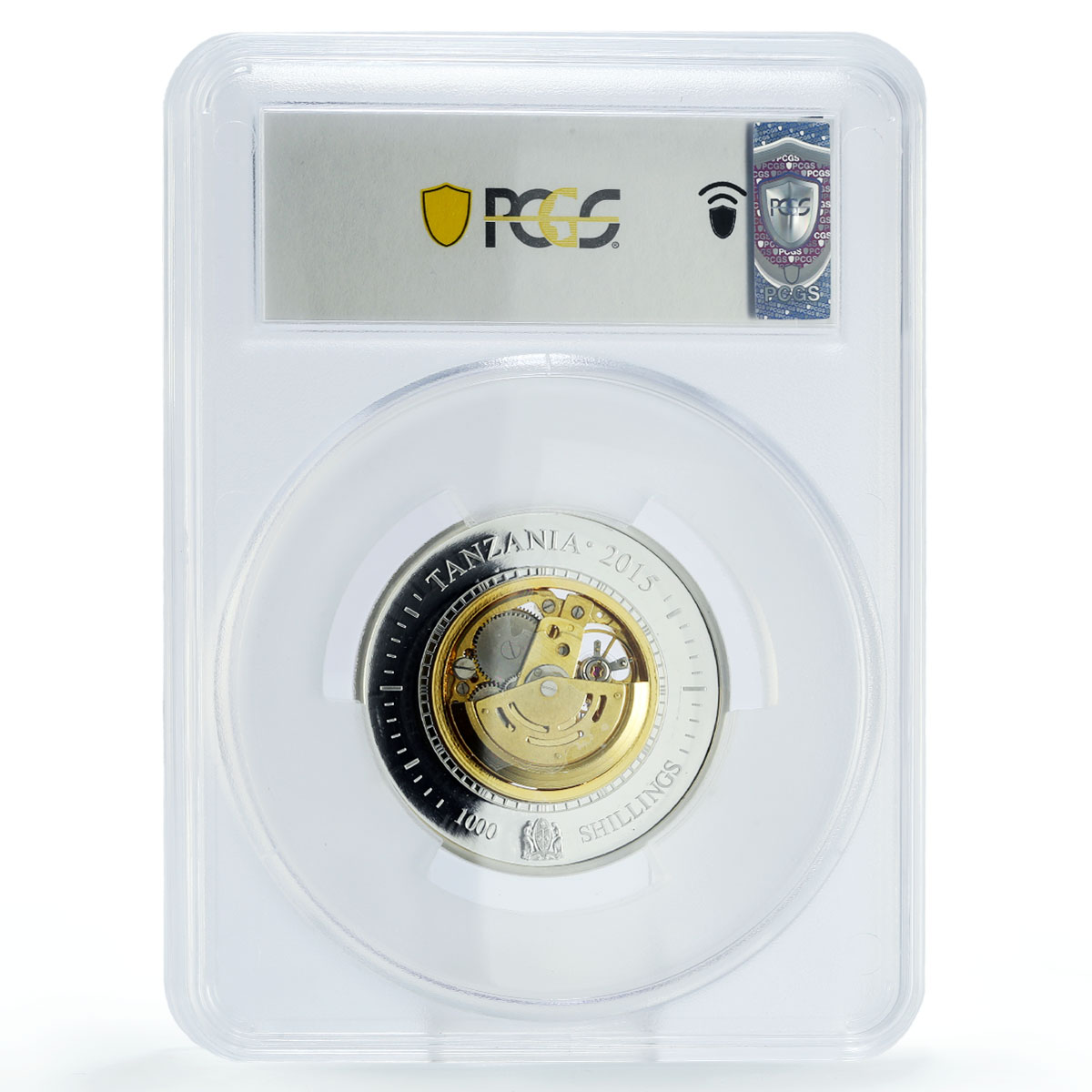 Tanzania 1000 shillings Time History Mechanical Clock PR64 PCGS silver coin 2015