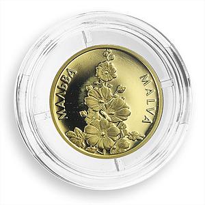 Ukraine 2 hryvnia Malva Mallow Fower Love Native Land gold coin 2012