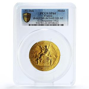 France Nord Auto Club Automobiles Cars Gilt SP64 PCGS bronze token medal coin ND