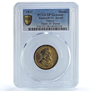 France Henri IV Statue Restoration Horseman Horse Rider PCGS bronze medal 1817