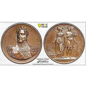 France Versailles History Museum Louis Philippe I SP64 PCGS bronze medal 1837