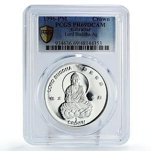 Gibraltar 1 crown Buddhism Lord Buddha Seated KM-449a PR69 PCGS silver coin 1996