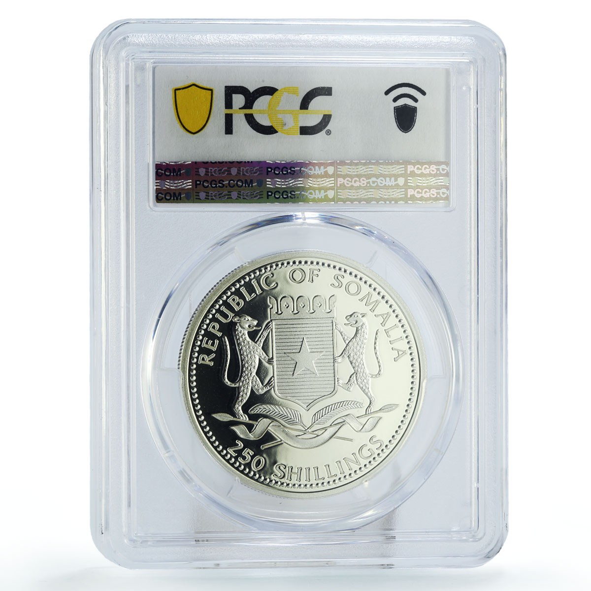 Somalia 250 shillings Conservation Wildlife Penguins PR70 PCGS silver coin 2000