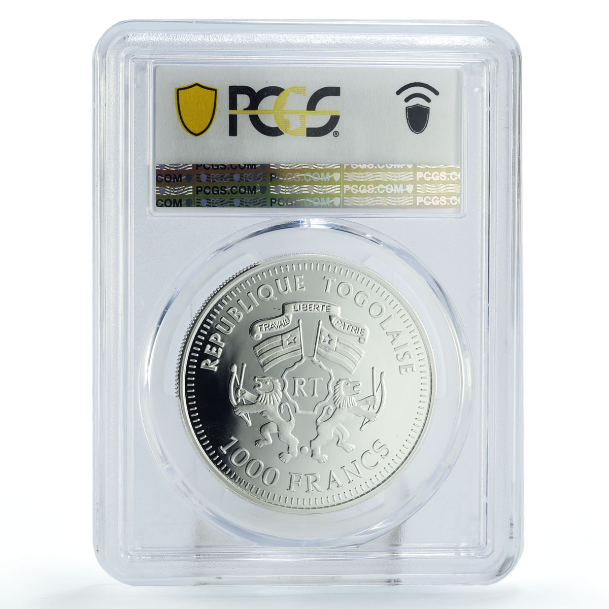 Togo 1000 francs Conservation Chimpanze Monkeys Fauna PR70 PCGS silver coin 2004