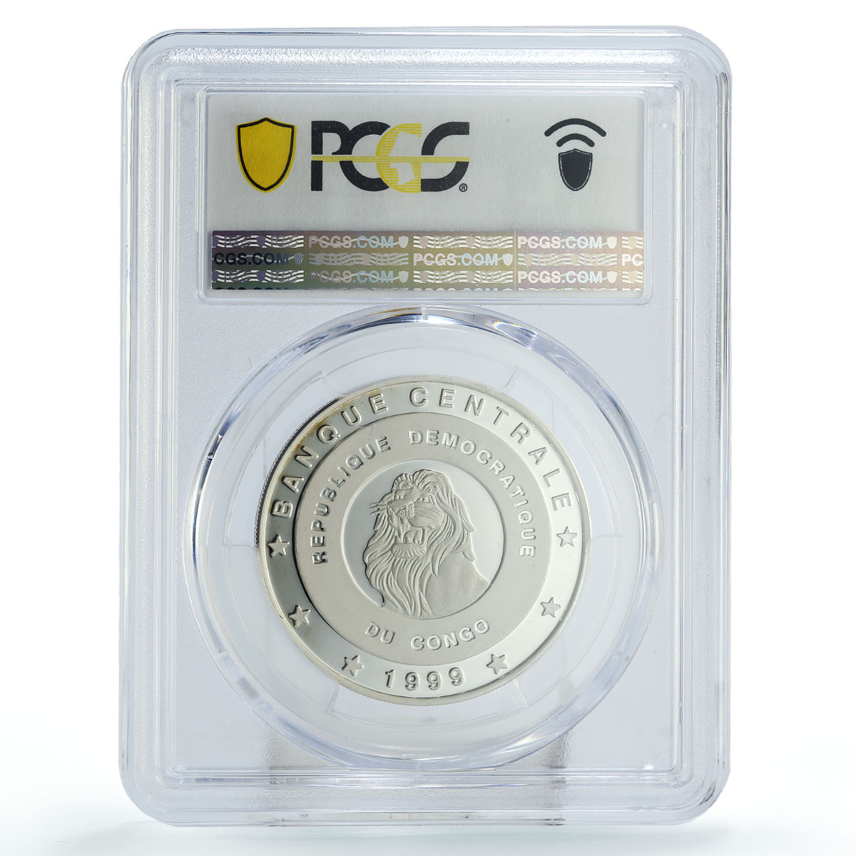 Congo 10 francs Conservation Wildlife Crocodile Fauna PR69 PCGS silver coin 1999