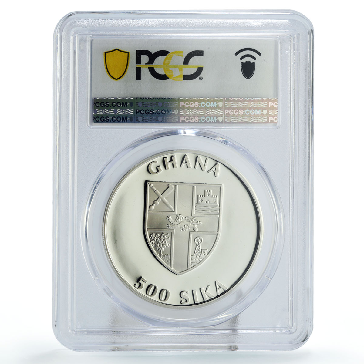 Ghana 500 sika Conservation Wildlife Leopard Fauna PR67 PCGS silver coin 2007