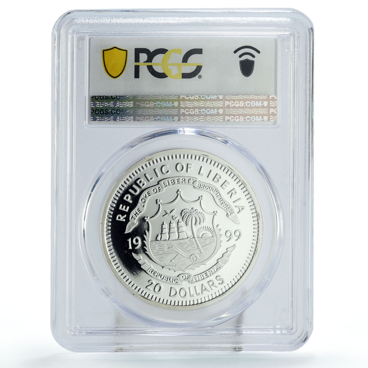 Liberia 20 dollars Lunar Year of the Rabbit Running PR67 PCGS silver coin 1999