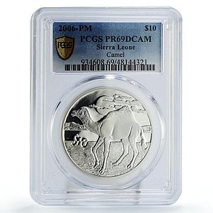 Sierra Leone 10 dollars Conservation Camel Fauna PR69 PCGS silver coin 2006