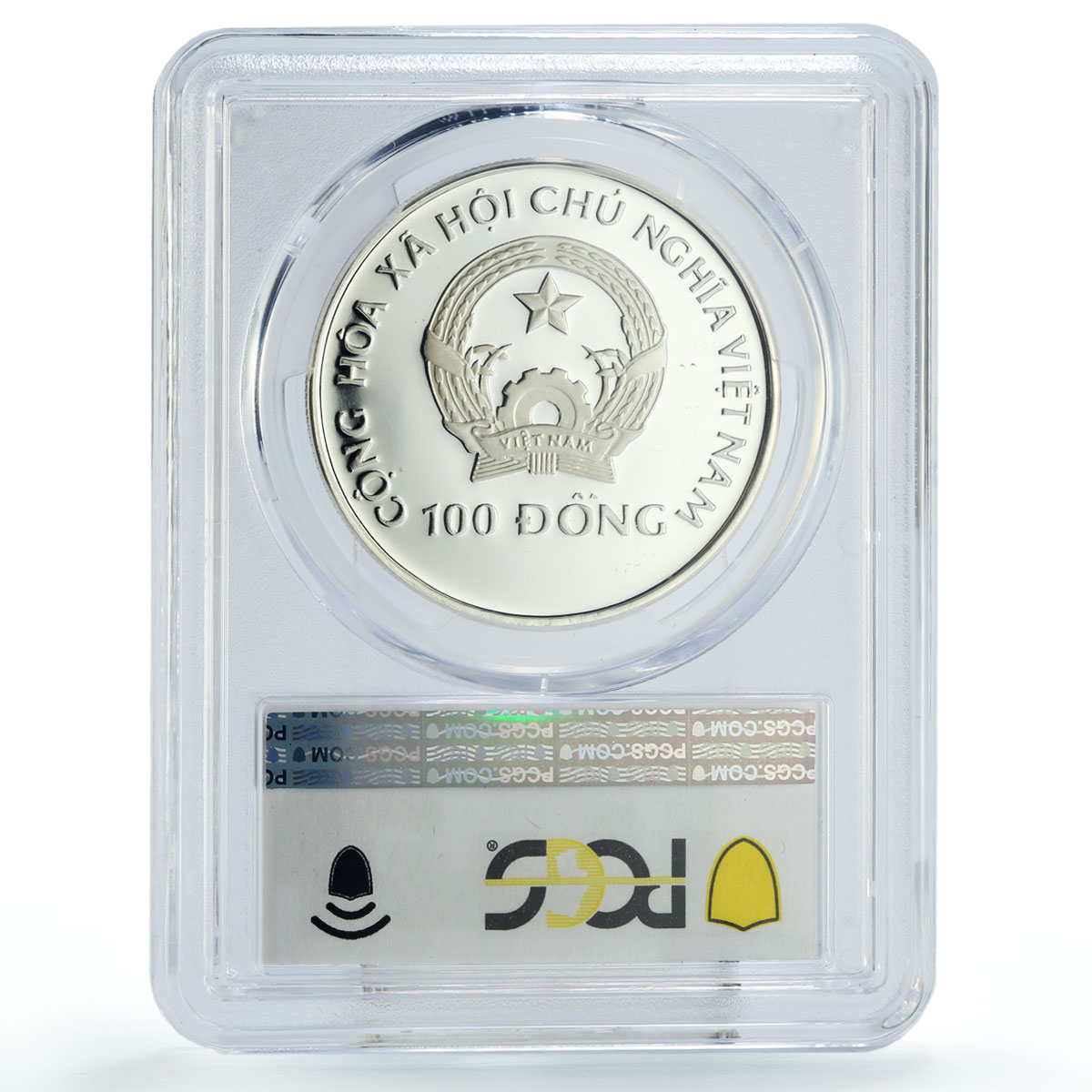 Vietnam 100 dong Conservation Wildlife Elephant Fauna PR68 PCGS silver coin 1993