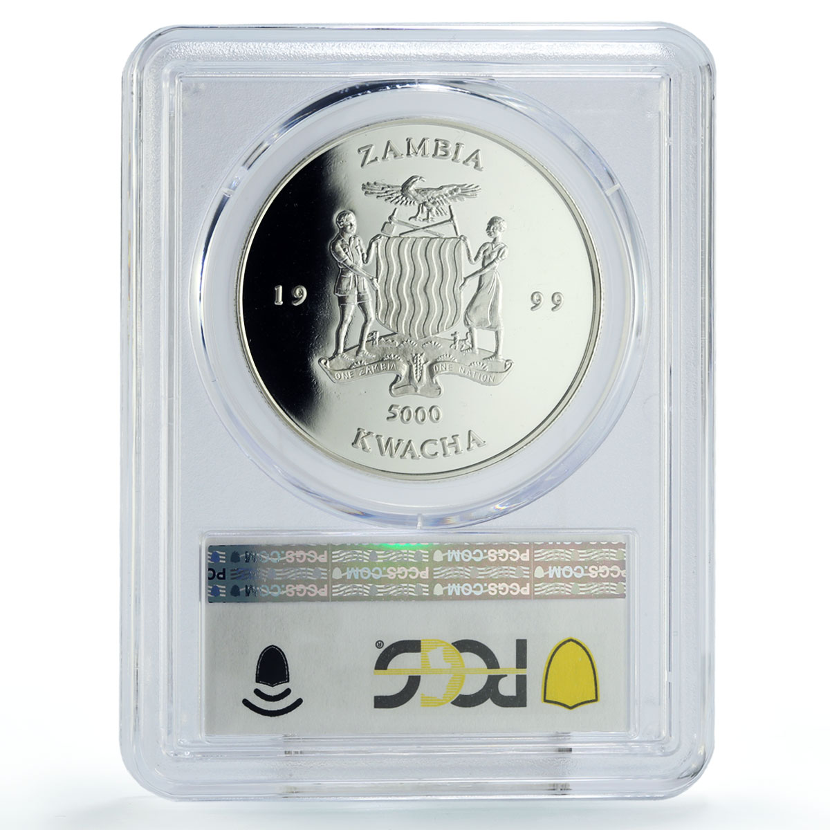 Zambia 5000 kwacha Conservation Lion Pride Fauna PR68 PCGS silver coin 1999