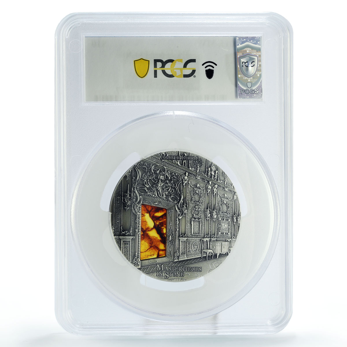 Fiji 10 dollars Stone Masterpieces Amber Room Art MS69 PCGS silver coin 2015