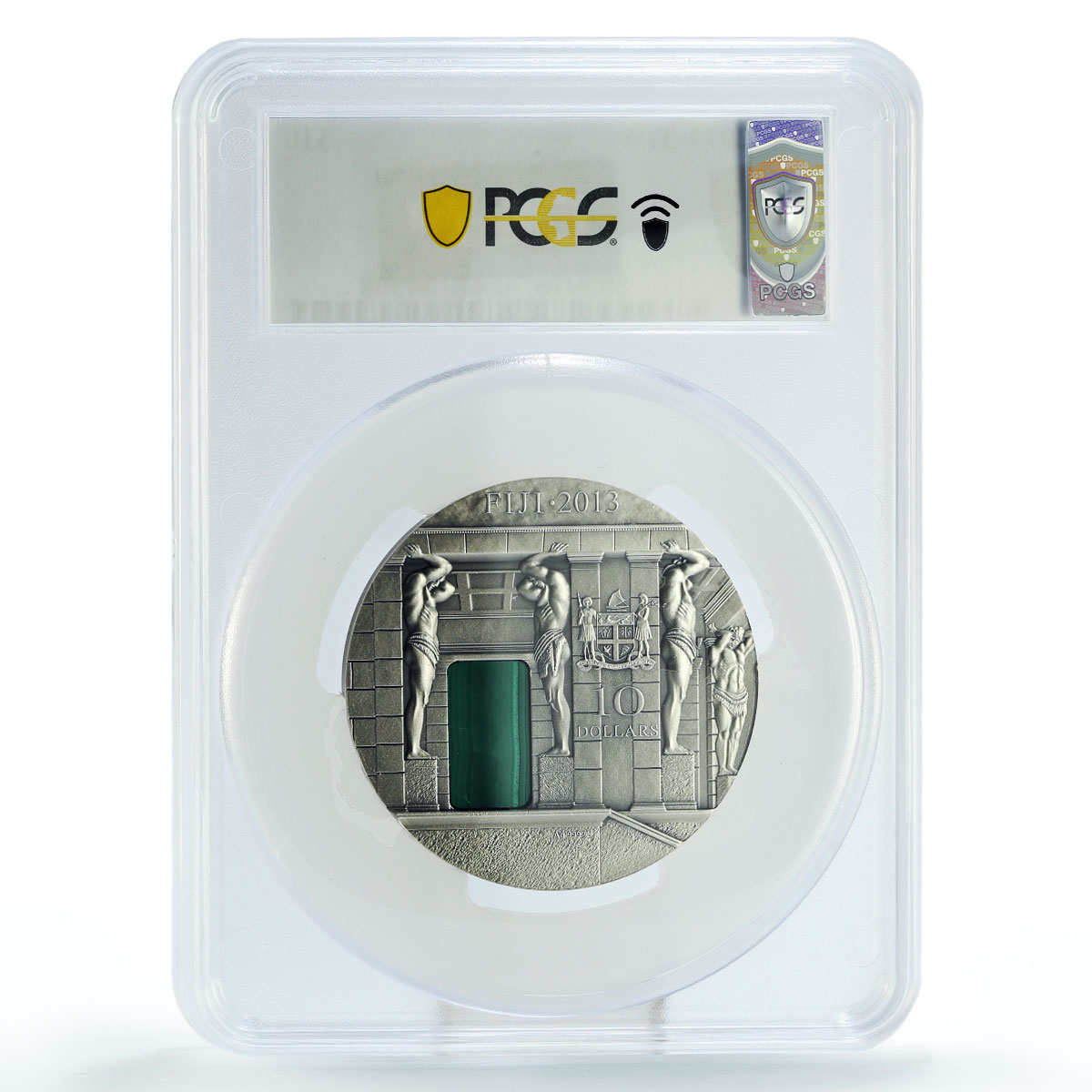 Fiji 10 dollars Stone Masterpieces Malachite Room Art MS70 PCGS silver coin 2013