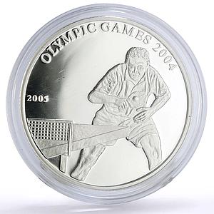 Mongolia 500 togrog Athens Olympic Games Table Tennis proof silver coin 2005