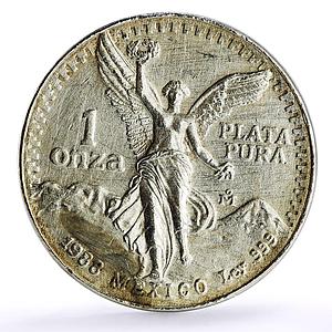 Mexico 1 onza Libertad Angel of Independence silver coin 1988