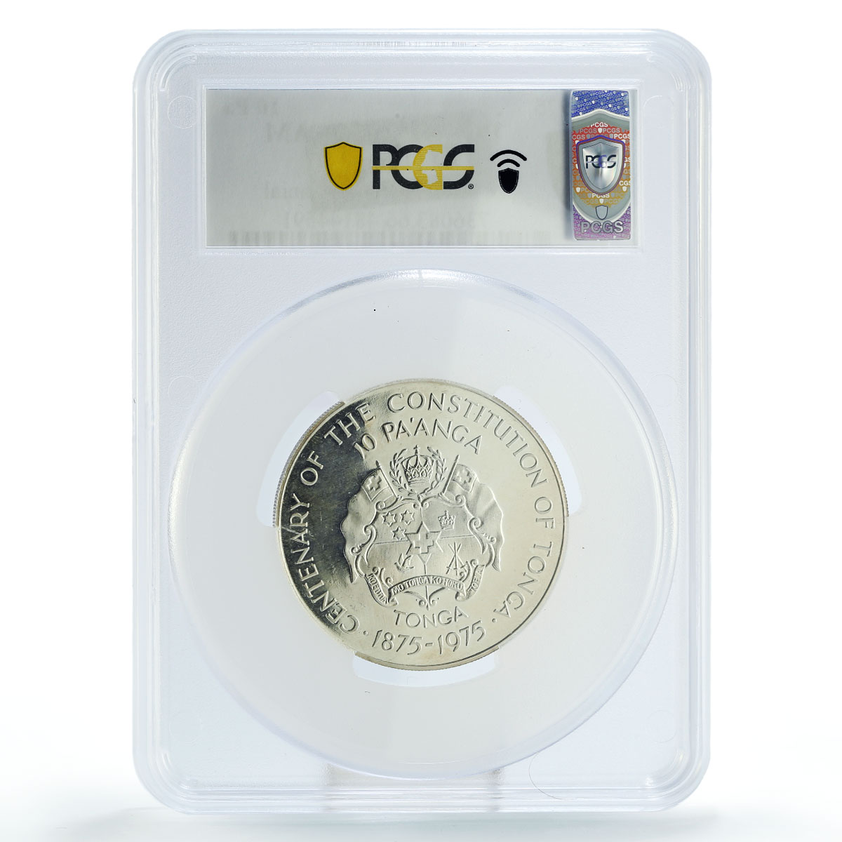 Tonga 10 paanga Constitution Centennial King Tupou IV PR66 PCGS silver coin 1975