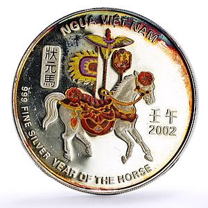 Vietnam 10000 dong Lunar Calendar Year of the Horse proof silver coin 2002