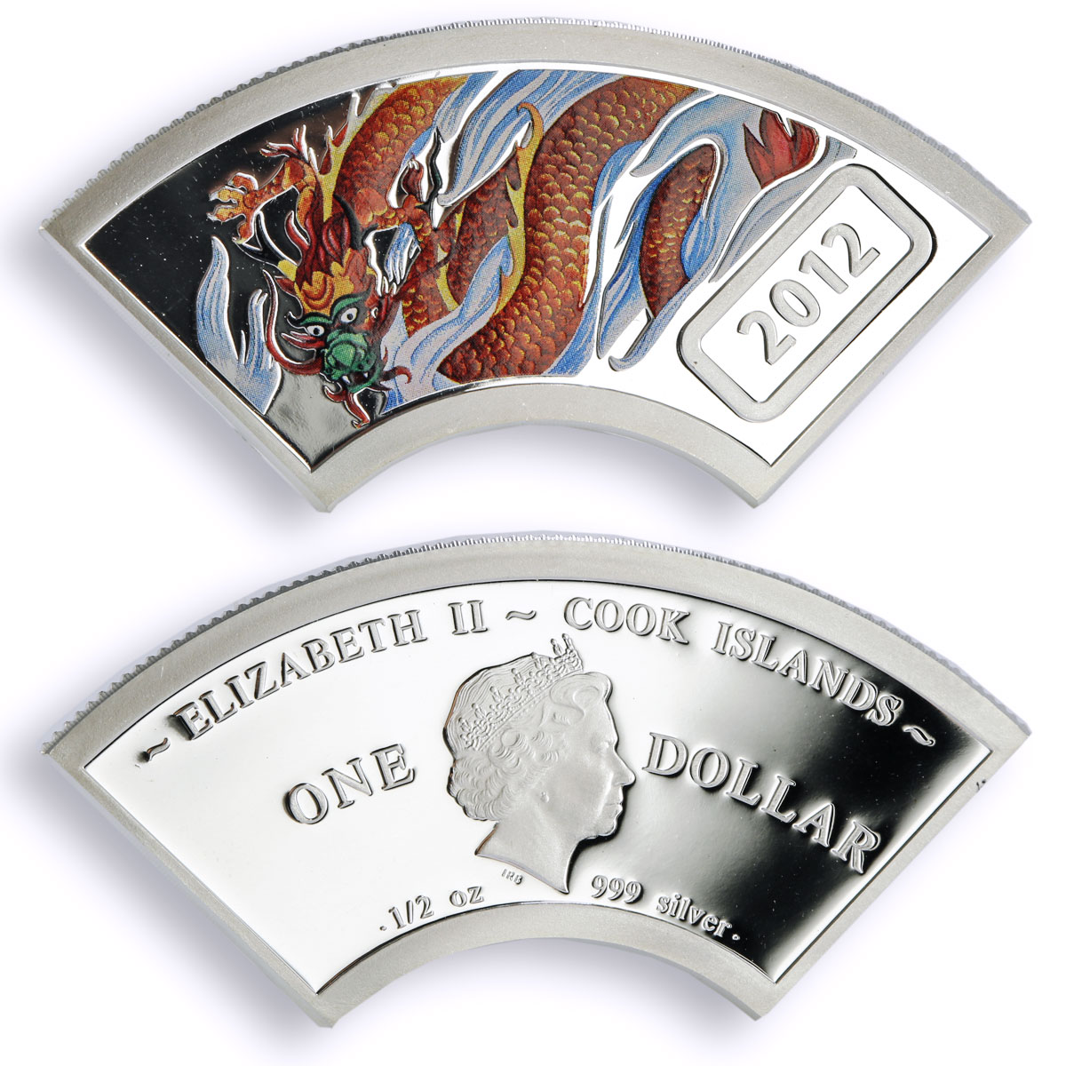 Cook Islands set of 4 coins Lunar Calendar Year of the Dragon silver coins 2012
