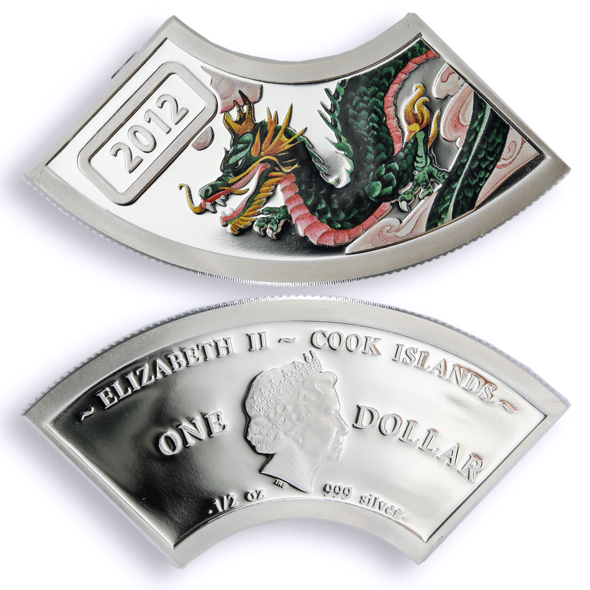 Cook Islands set of 4 coins Lunar Calendar Year of the Dragon silver coins 2012