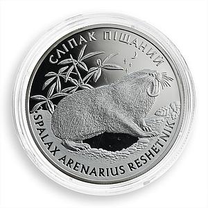 Ukraine 10 hryvnia Spalax Arenarius Mole Rat Red Book Fauna silver coin 2005
