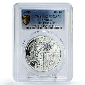 Armenia 100 dram Int. Polar Year Nansen Ship Clipper PR69 PCGS silver coin 2006