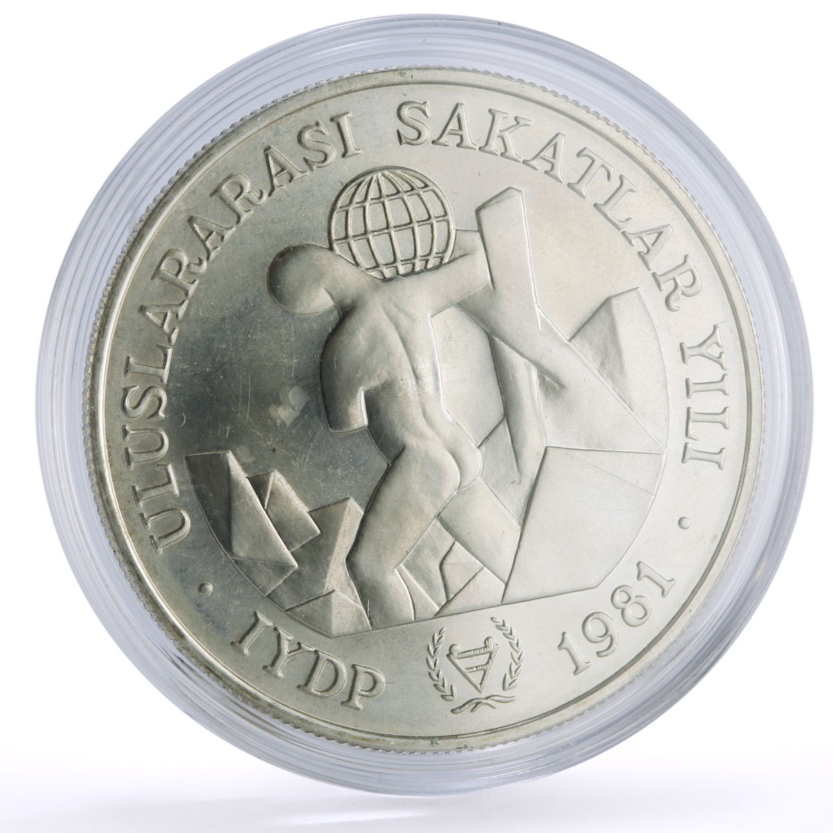 Turkey 3000 lira International Day of Disabled People silver coin 1981