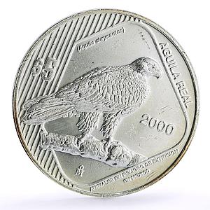 Mexico 5 pesos Endangered Wildlife Animal Aguila Real Bird silver coin 2000